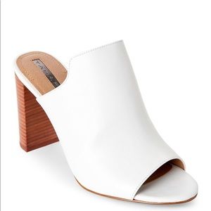 white peep toe block heels